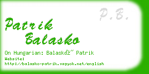 patrik balasko business card